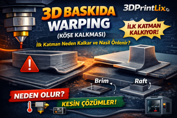 3D baskıda kalkma warping problemi